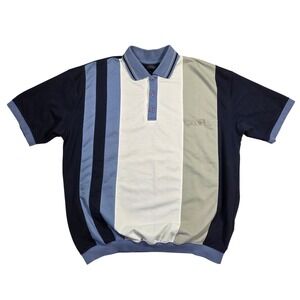 Vintage SRT Mens XL Colorblock Polo Shirt Short Sleeve Pocket Retro Grunge Punk